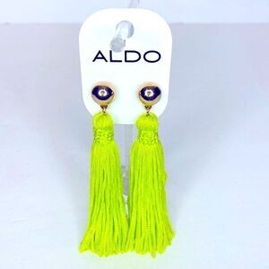 NEW…Neon Green/Gold fringe earrings OS (one size) from ALDO